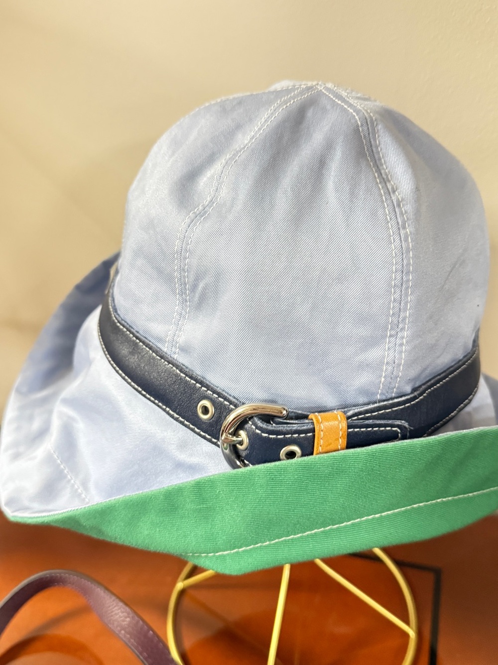 Coach Navy and White Signature Pattern Bucket Hat